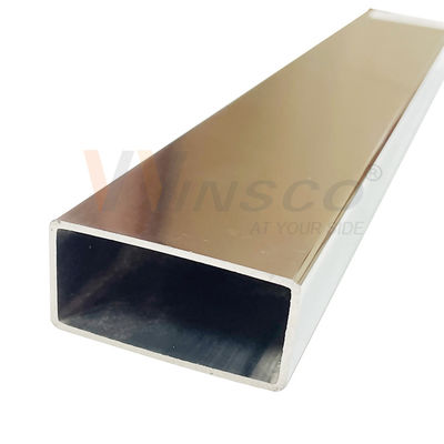 Decorativo TUBO ПРЯМОУГОЛЬНОЕ BRILLANTE ОТПОЛИРОВАЛО 600 C-304 x труба Inox нержавеющей стали 6 МЕТРО плоская