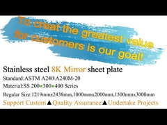 Зеркало нержавеющей стали золота 304 титана заканчивает 1219mm для украшения